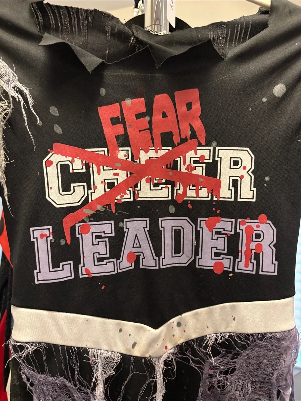Girls Black 'Fear Leader' Graphic Cheer Dress - Halloween, Party, Dress-up (S)